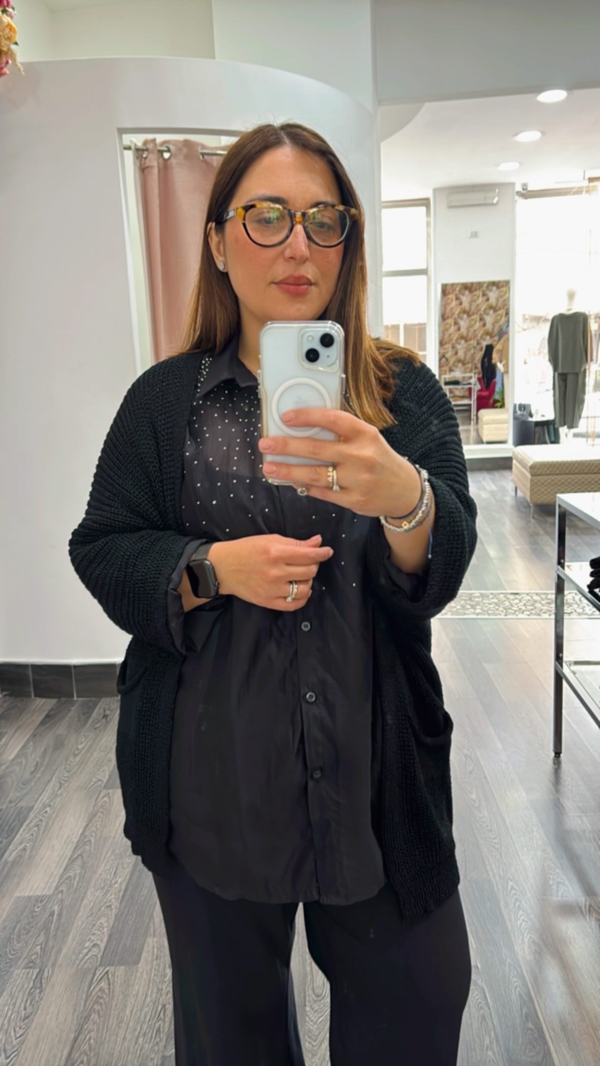 Camicia con strass 0188