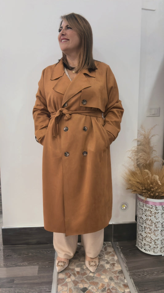 Tranch cappotto camoscio 0063