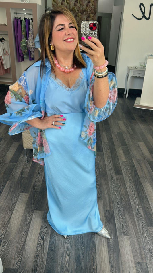 Gonna in raso lunga 0190