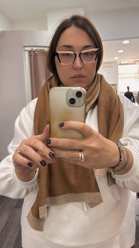 Sciarpa lana con profilo laminato