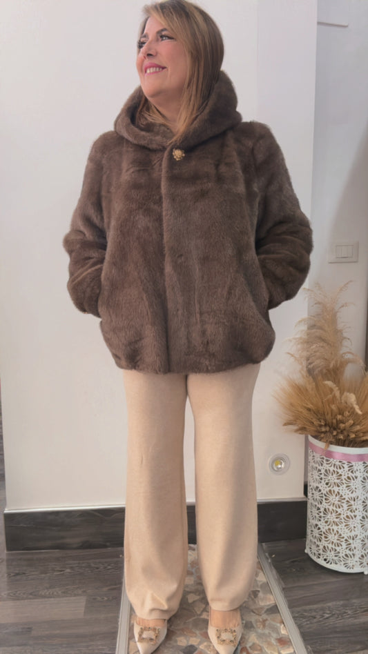 Pelliccia ecologica con accessorio 0076