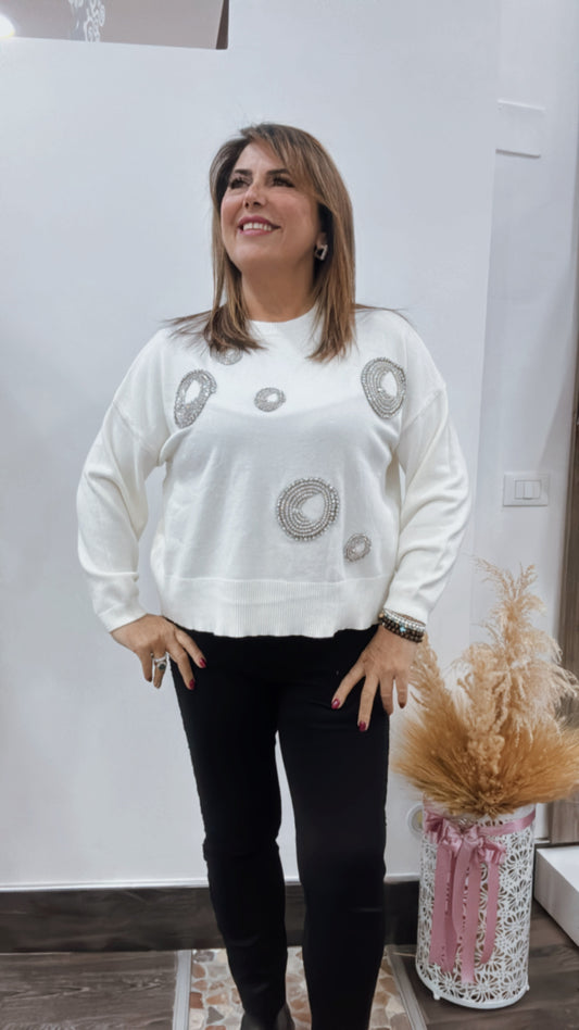 Maglione con strass 0148