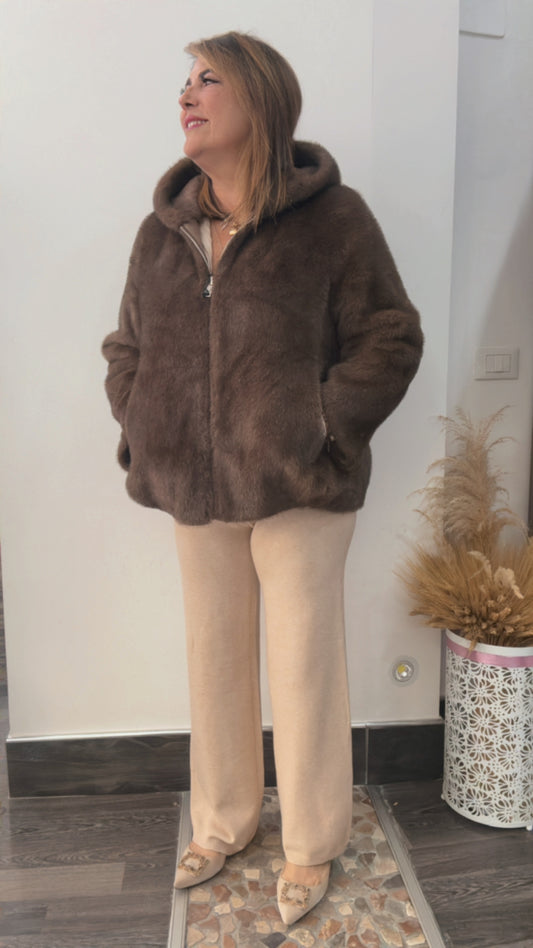 Pelliccia ecologia con zip 0072