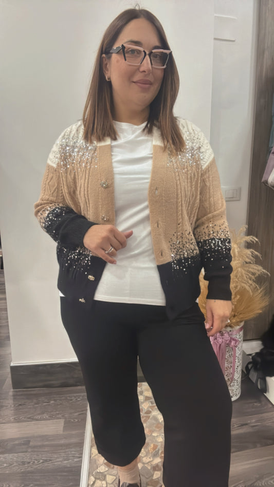 Cardigan con paillettes 0128