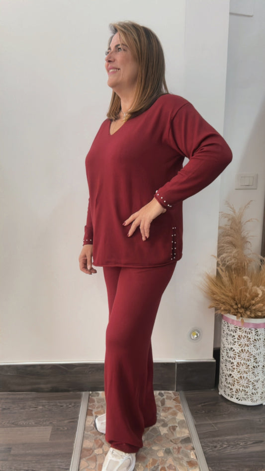 Completo in lana con perle 0116