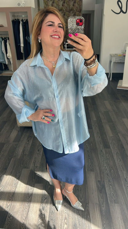 Camicia con strass 0188