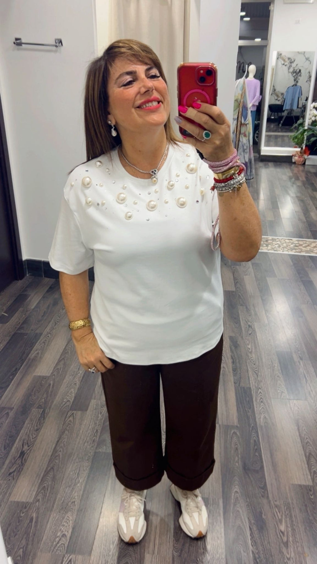 Maglie perle e strass 366
