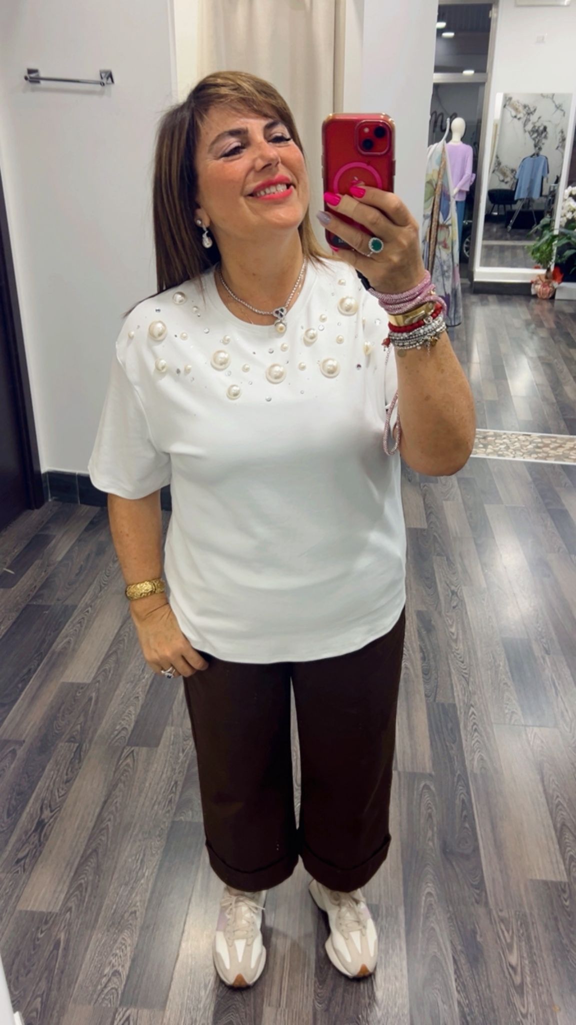Maglie perle e strass 366