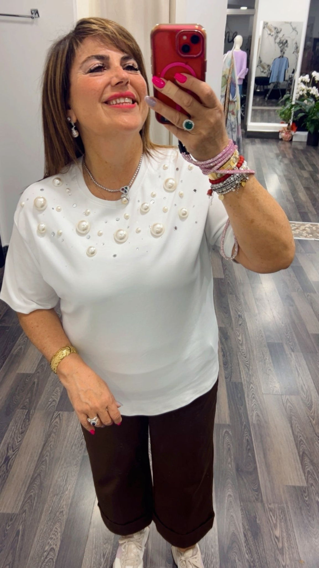 Maglie perle e strass 366