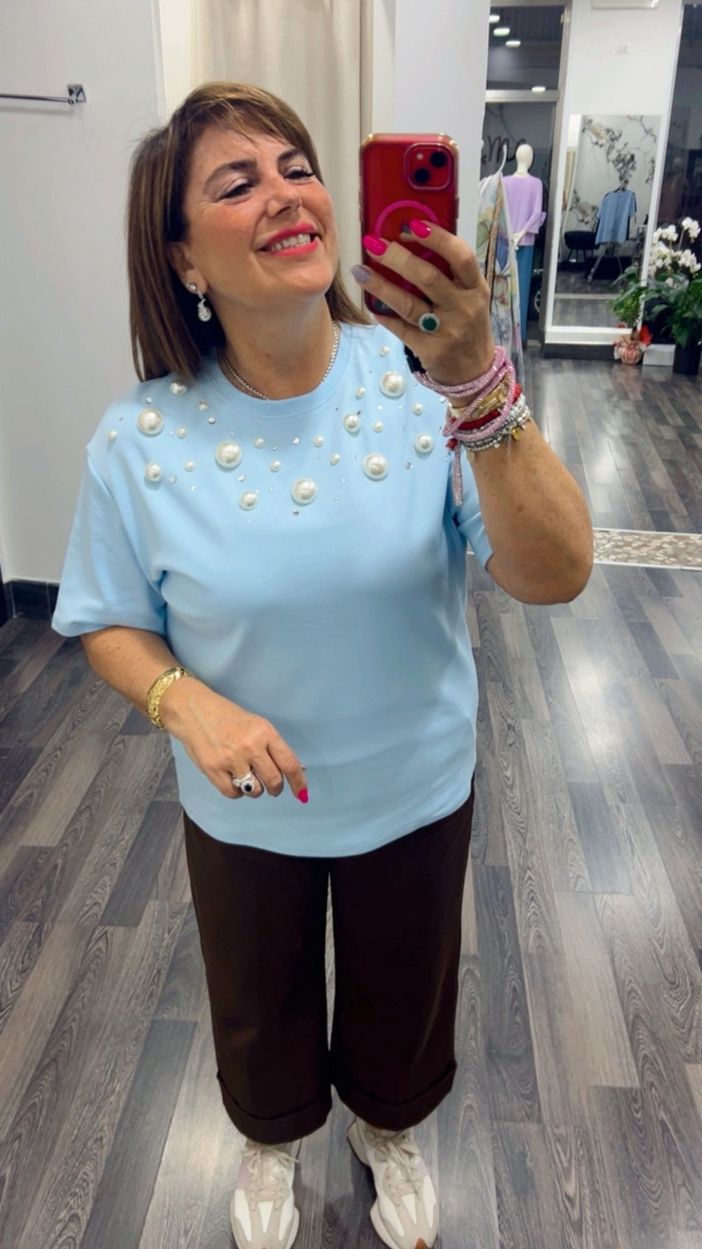 Maglie perle e strass 366