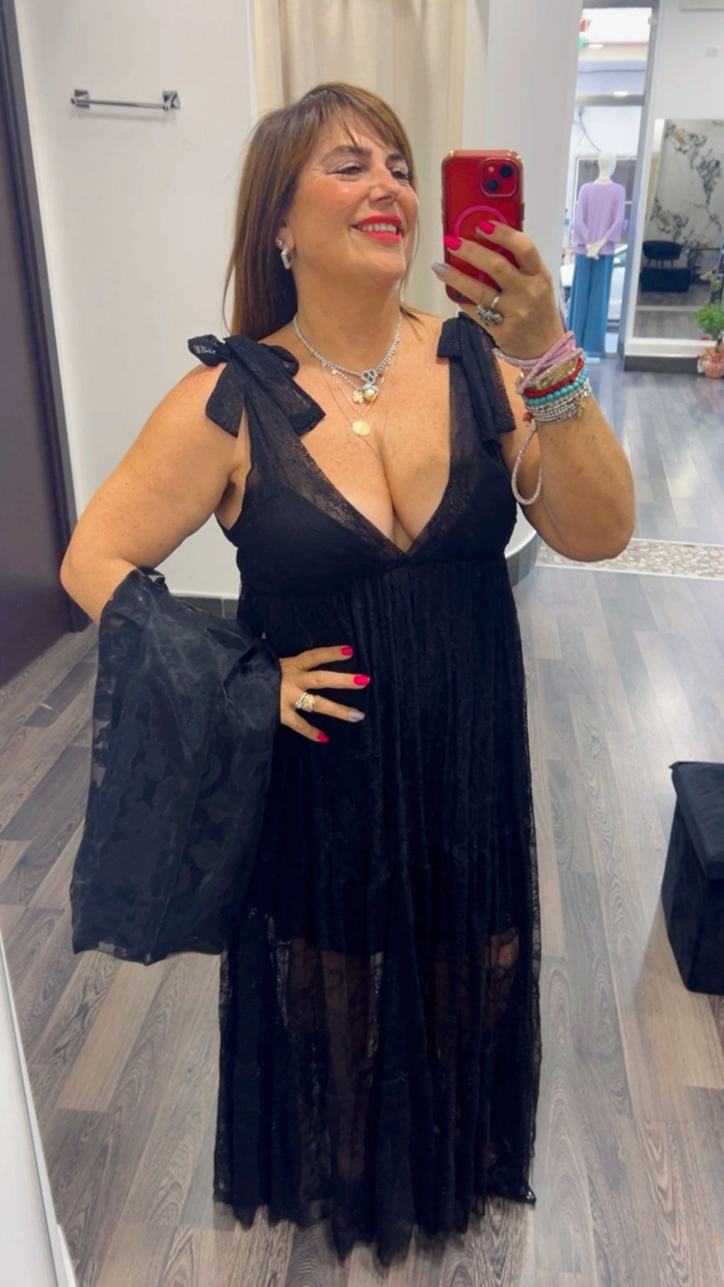 Abito lungo pizzo 386